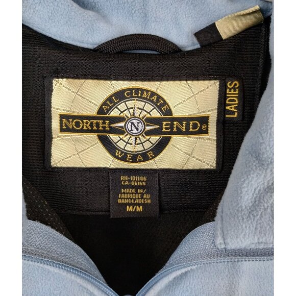 North End Ladies Medium Blue and White Secure Pockets Full Zip Fleece Jacket - Picture 3 of 8